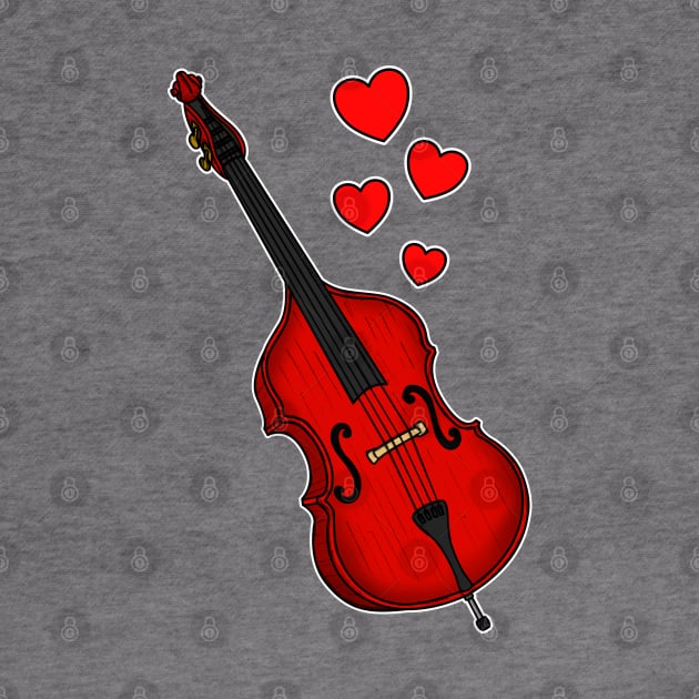 Double Bass Valentines Bassist Wedding Musician by doodlerob